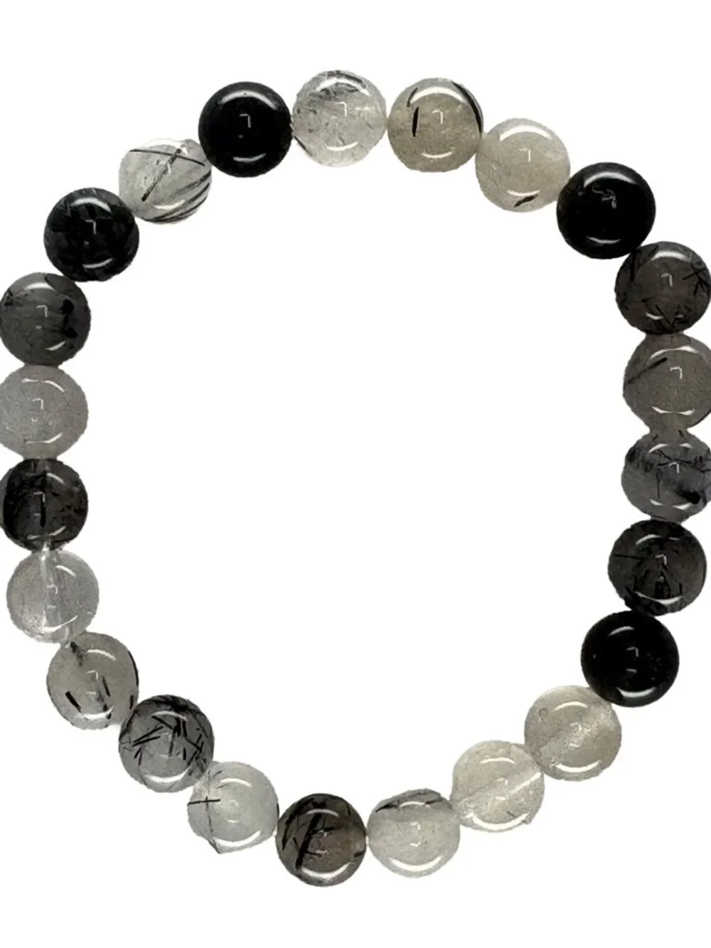 8mm Natural Black Rutilated Quartz Bracelet Root Chakra Protection Healing Gift